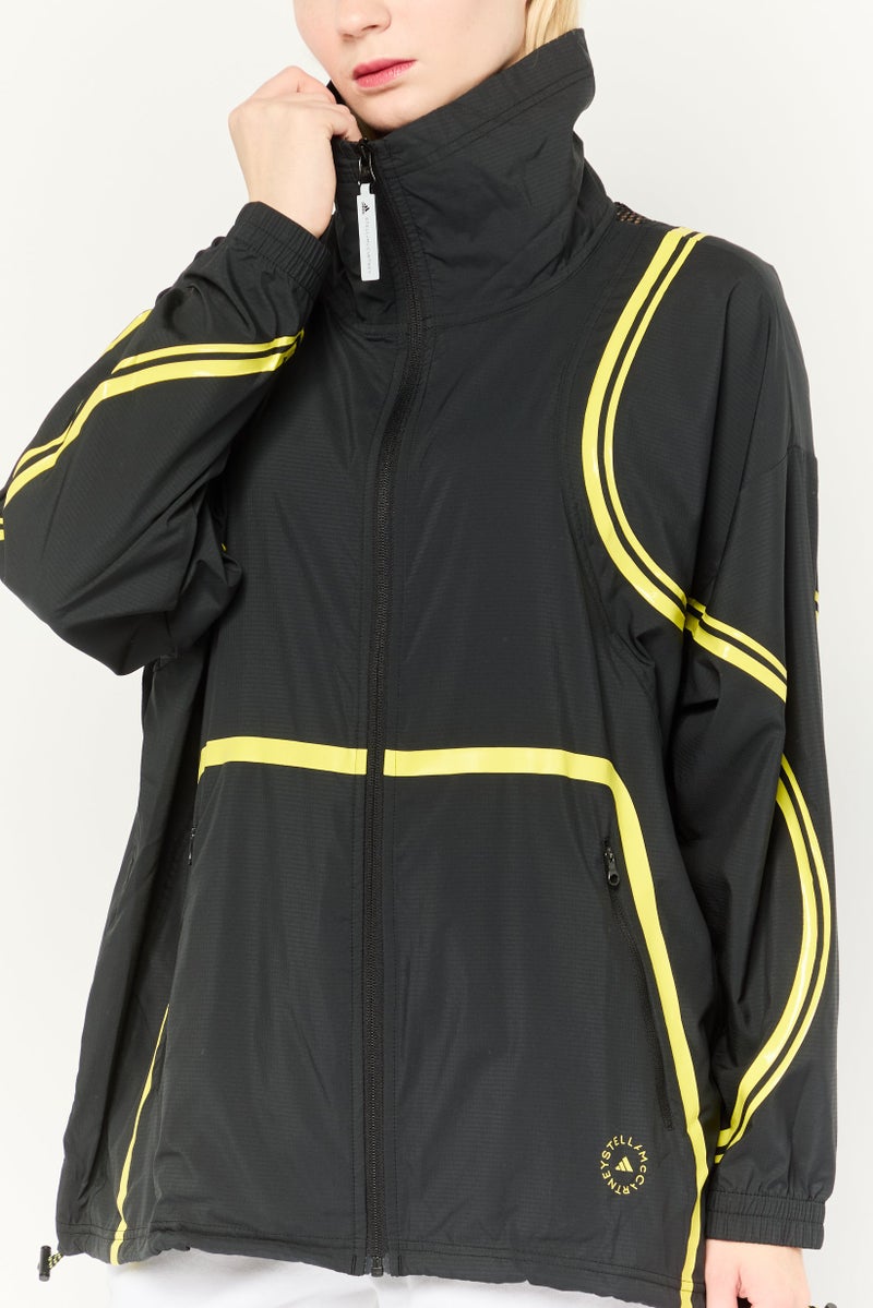 Adidas by Stella McCartney Women Loose Fit Long Sleeve Outdoor Windbreaker, Black - Image 3