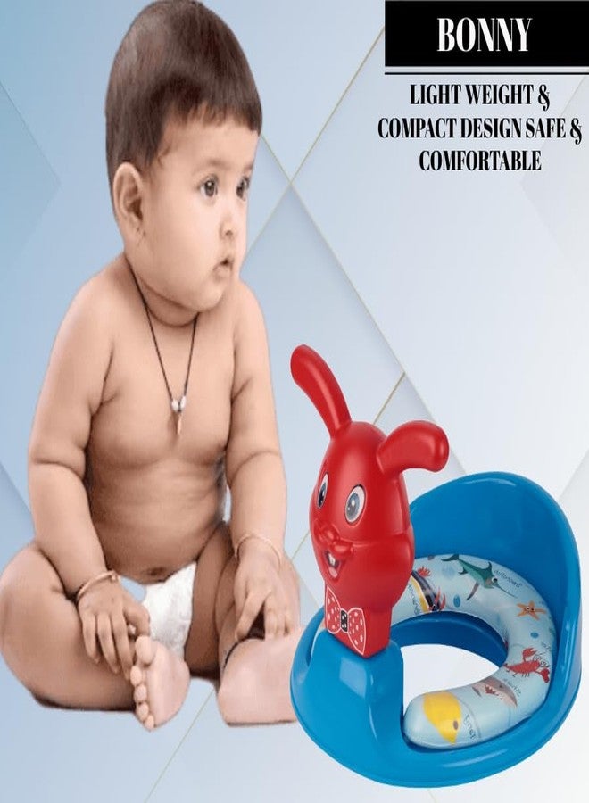 Zerya Kids Toilet Trainer Baby Potty Seat With Rabbit Handle And Back Support Toilet Seat For Girls & Boys (Blue) - Image 2