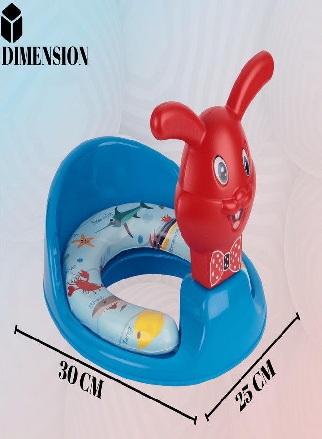 Zerya Kids Toilet Trainer Baby Potty Seat With Rabbit Handle And Back Support Toilet Seat For Girls & Boys (Blue) - Image 5