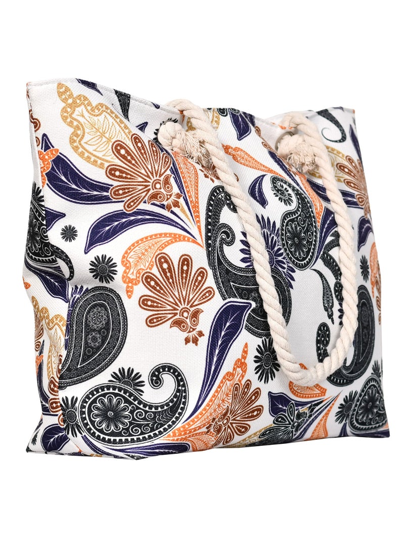 MORANO Waterproof Beach and Shopping Bags, Large Zipper Tote Bag, Shoulder Bags  - Image 4