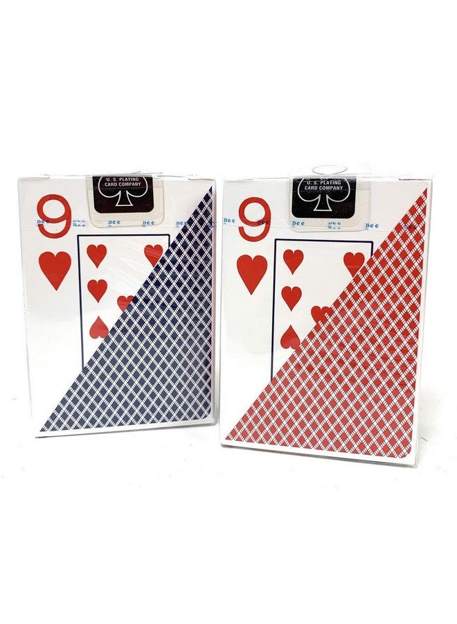 Bee Bee 2 Decks Jumbo Playing Cards Red & Blue Deck Casino Quality - Image 2