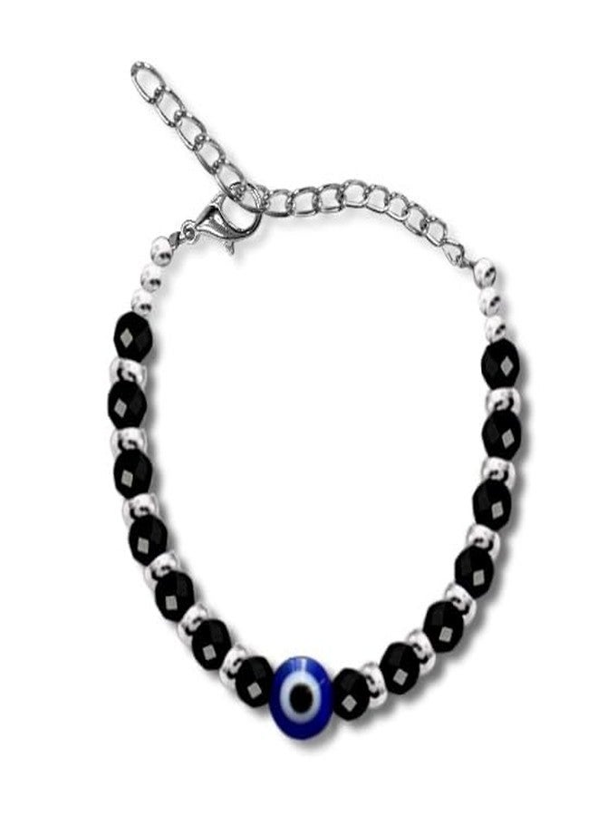 Bigwheels JAA0023 Black Crystal Beads/Stone Single Evil Eye Toddlers/Kids Nazariya Foot/Leg Payal Chain Anklets/Bracelet For 1 Years To 5 Years New Born Baby Boys & Girls - Image 1