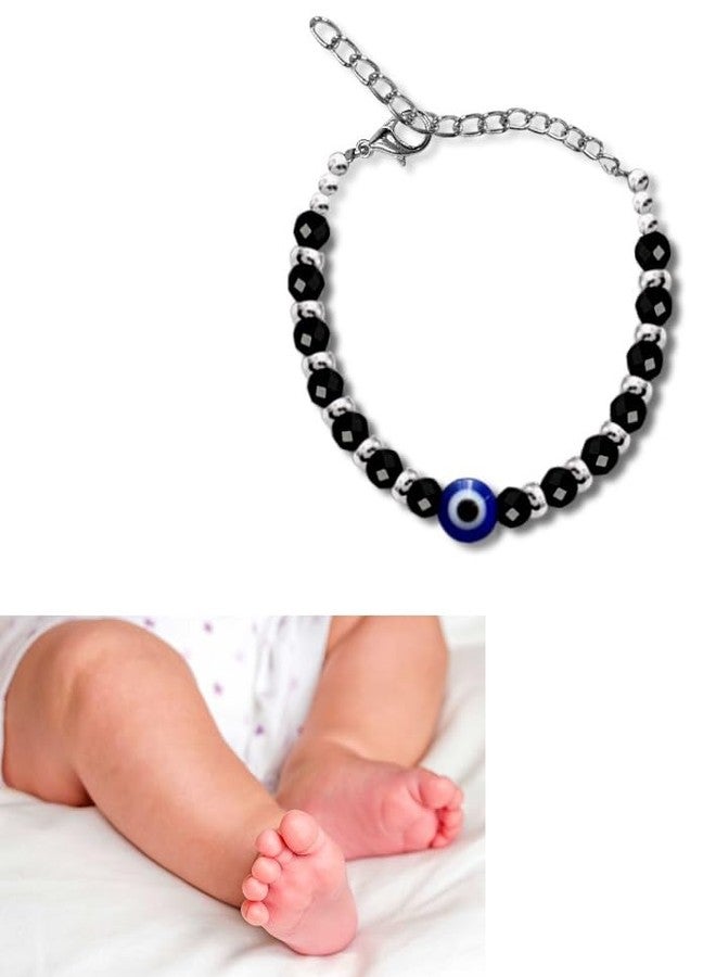 Bigwheels JAA0023 Black Crystal Beads/Stone Single Evil Eye Toddlers/Kids Nazariya Foot/Leg Payal Chain Anklets/Bracelet For 1 Years To 5 Years New Born Baby Boys & Girls - Image 2