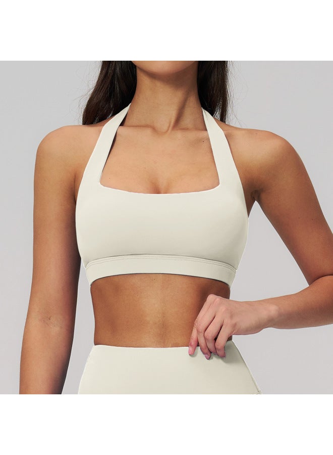 Summer Halter Neck Cloud-like Yoga Bra, Hollow Back Yoga Wear, Running Fitness High-intensity Sports Bra 3091