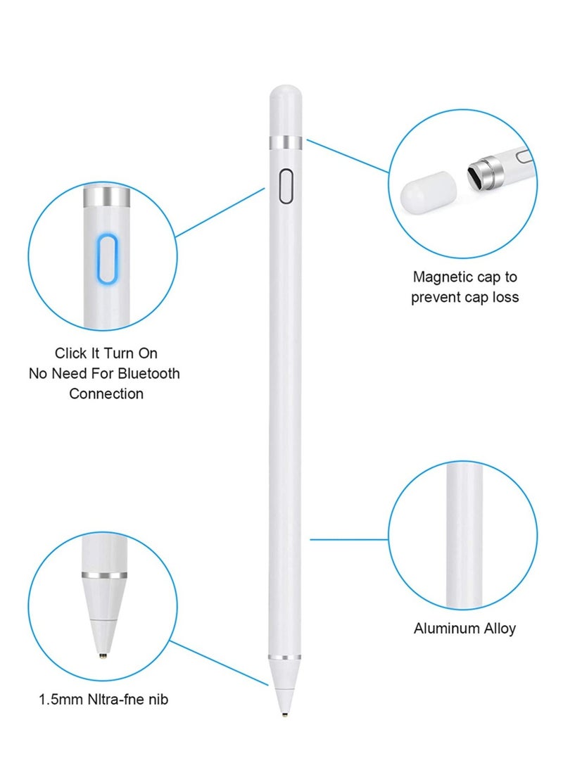 إلترازون Stylus Pen for Touch Screens Rechargeable 1.5mm Fine Point Active Capacitive Stylus Smart Pencil Digital Compatible iPad and Most Tablet DRB001 - Image 3