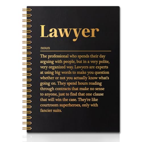 QYUVK Lawyer Definition Gold Foil Hardcover 160 Pages Blank Spiral Notebook, Inspirational Gifts for Lawyer New Lawyer Lawyer Assistant, Grad Gifts for Law Student, Journal Gifts for Coworker Staff - Image 1