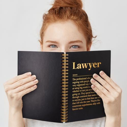 QYUVK Lawyer Definition Gold Foil Hardcover 160 Pages Blank Spiral Notebook, Inspirational Gifts for Lawyer New Lawyer Lawyer Assistant, Grad Gifts for Law Student, Journal Gifts for Coworker Staff - Image 5