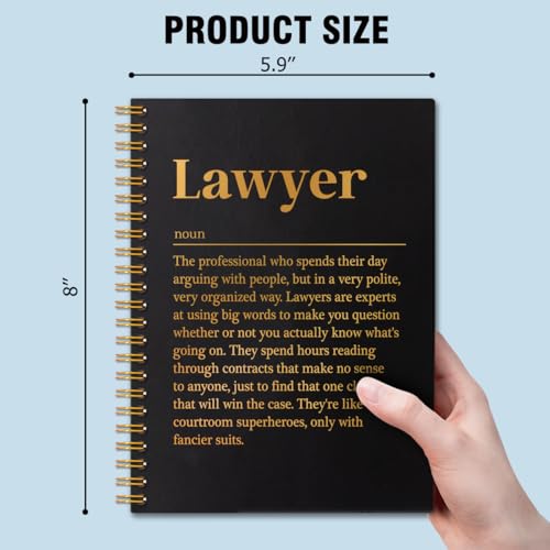 QYUVK Lawyer Definition Gold Foil Hardcover 160 Pages Blank Spiral Notebook, Inspirational Gifts for Lawyer New Lawyer Lawyer Assistant, Grad Gifts for Law Student, Journal Gifts for Coworker Staff - Image 2