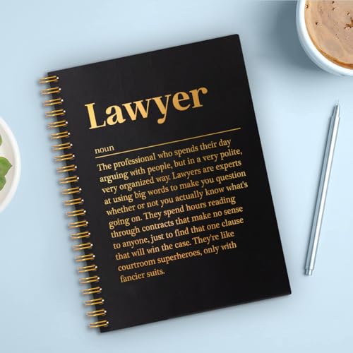 QYUVK Lawyer Definition Gold Foil Hardcover 160 Pages Blank Spiral Notebook, Inspirational Gifts for Lawyer New Lawyer Lawyer Assistant, Grad Gifts for Law Student, Journal Gifts for Coworker Staff - Image 4
