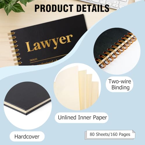QYUVK Lawyer Definition Gold Foil Hardcover 160 Pages Blank Spiral Notebook, Inspirational Gifts for Lawyer New Lawyer Lawyer Assistant, Grad Gifts for Law Student, Journal Gifts for Coworker Staff - Image 3