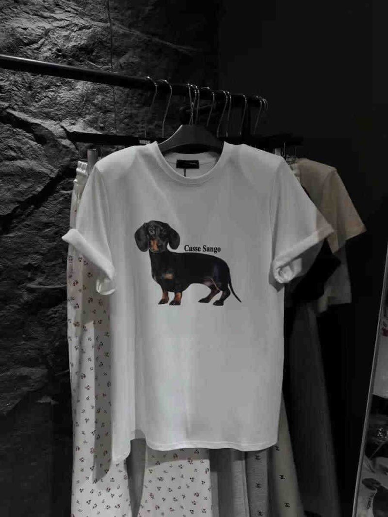 Chubby Girl South Korea Dongdaemun 2025 Loose Casual American Retro Dog Plus Size Short-Sleeved T-Shirt For Women - Image 3