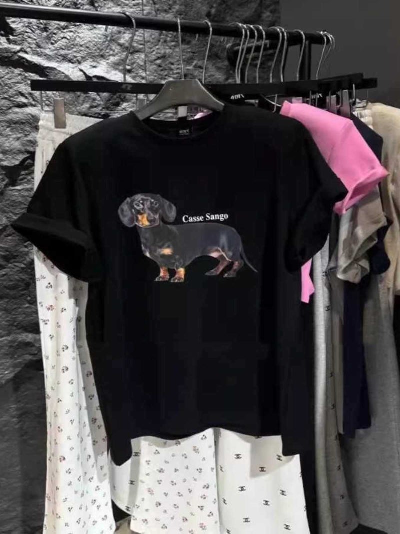 Chubby Girl South Korea Dongdaemun 2025 Loose Casual American Retro Dog Plus Size Short-Sleeved T-Shirt For Women - Image 4