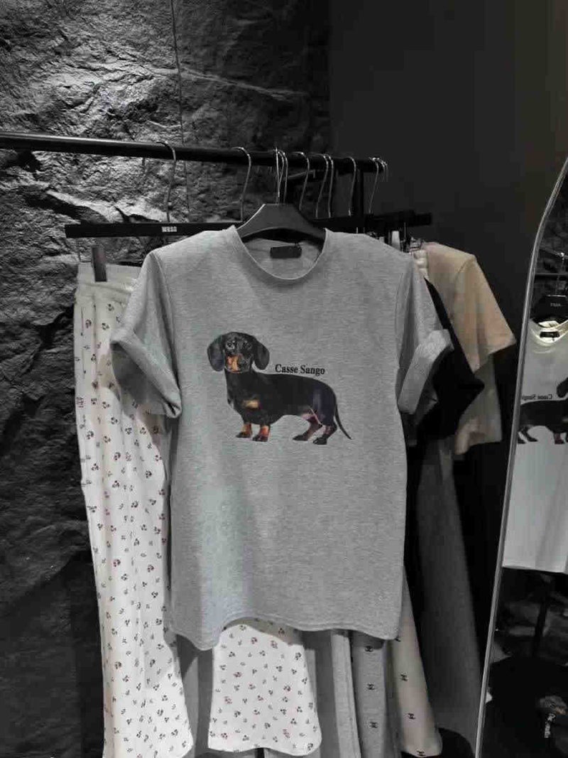 Chubby Girl South Korea Dongdaemun 2025 Loose Casual American Retro Dog Plus Size Short-Sleeved T-Shirt For Women - Image 2