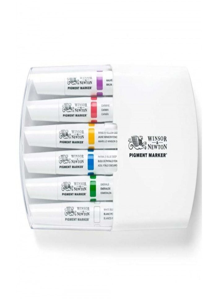 WINSOR & NEWTON Winsor And Newton Pigment Marker Rich Tones Set 6 Colors  - Image 1