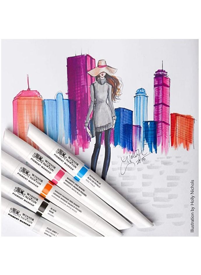 WINSOR & NEWTON Winsor And Newton Pigment Marker Rich Tones Set 6 Colors  - Image 2