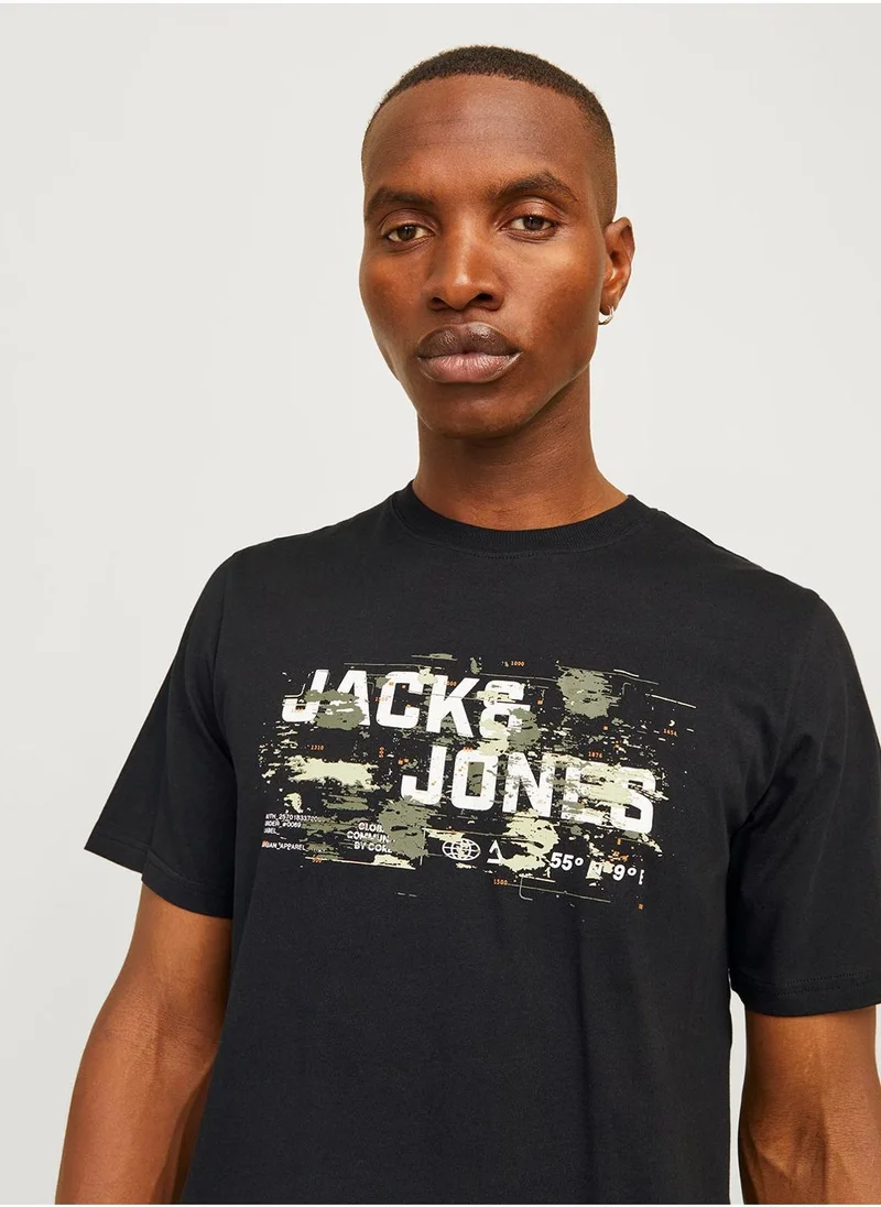 JACK & JONES Jcooutdoor Logo Crew Neck T-Shirt