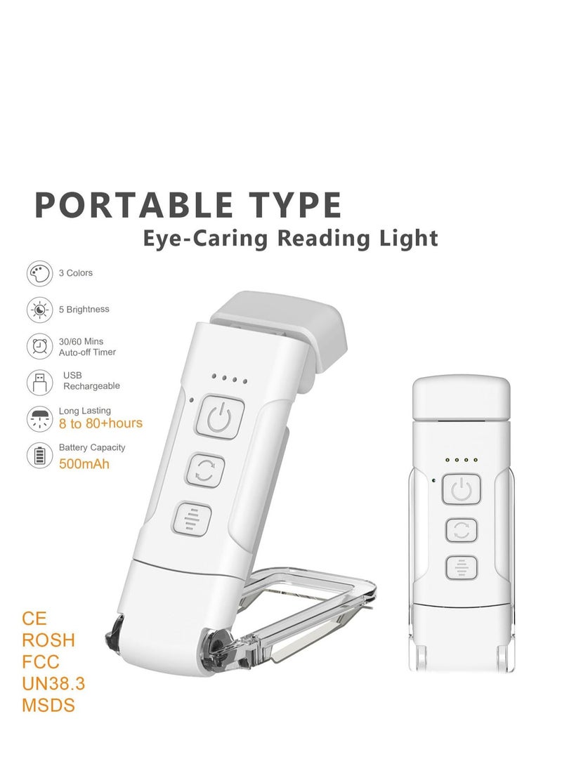 USB Mini Eye Protection Light Folding Book Holder Light Portable Book Light Simple Eye Protection Reading Light LED Card Light White  - Image 2