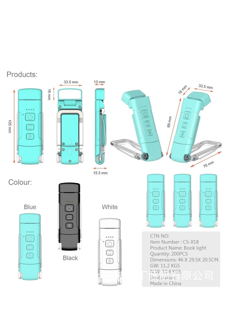 USB Mini Eye Protection Light Folding Book Holder Light Portable Book Light Simple Eye Protection Reading Light LED Card Light White  - Image 4