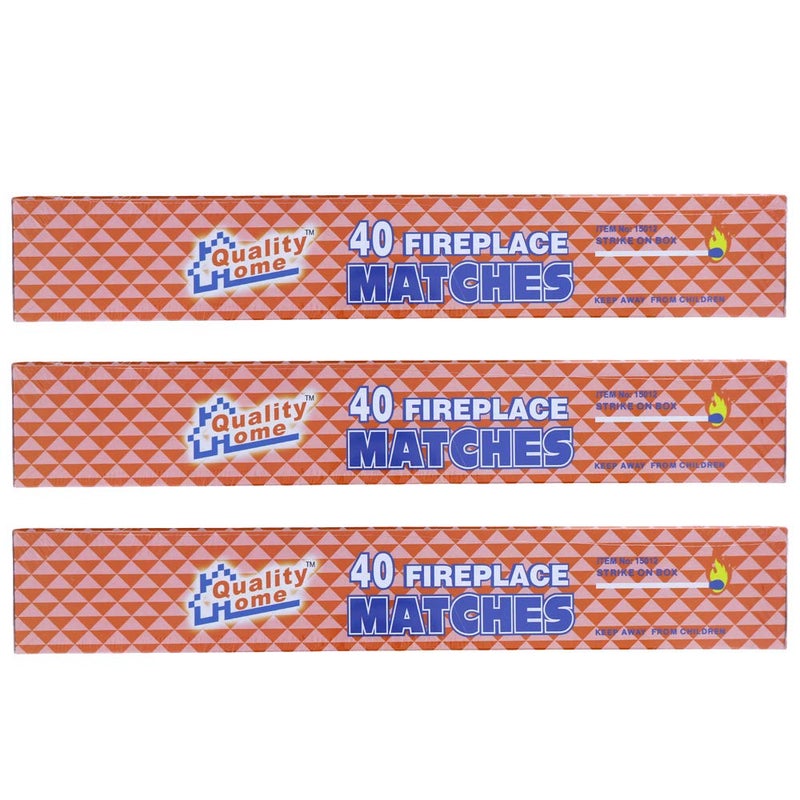 Quality Home Fireplace Matches, 11" Long, 3 Pack, Box of 40 - Image 1
