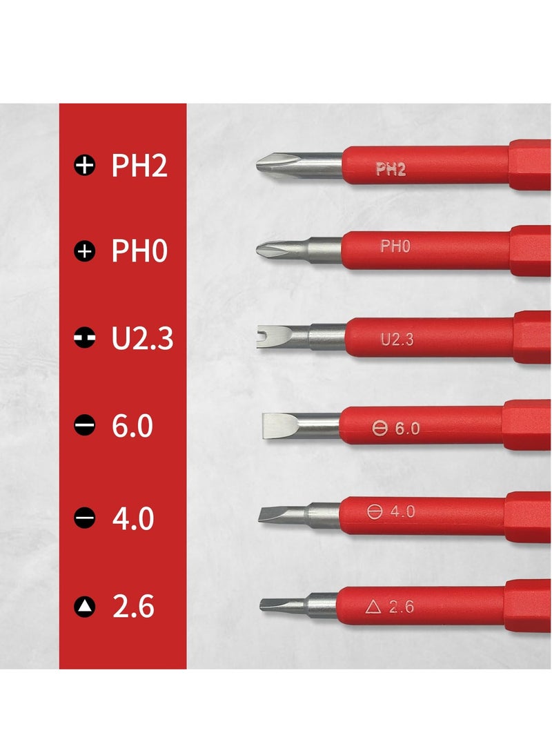 SYOSI 5 Piece Insulated Screwdriver, Screwdriver Set, Electrician Tools Kit with Case, 1000V, Screw Driver with Interchangeable Blades, for Professional Work and Home DIY - Image 4