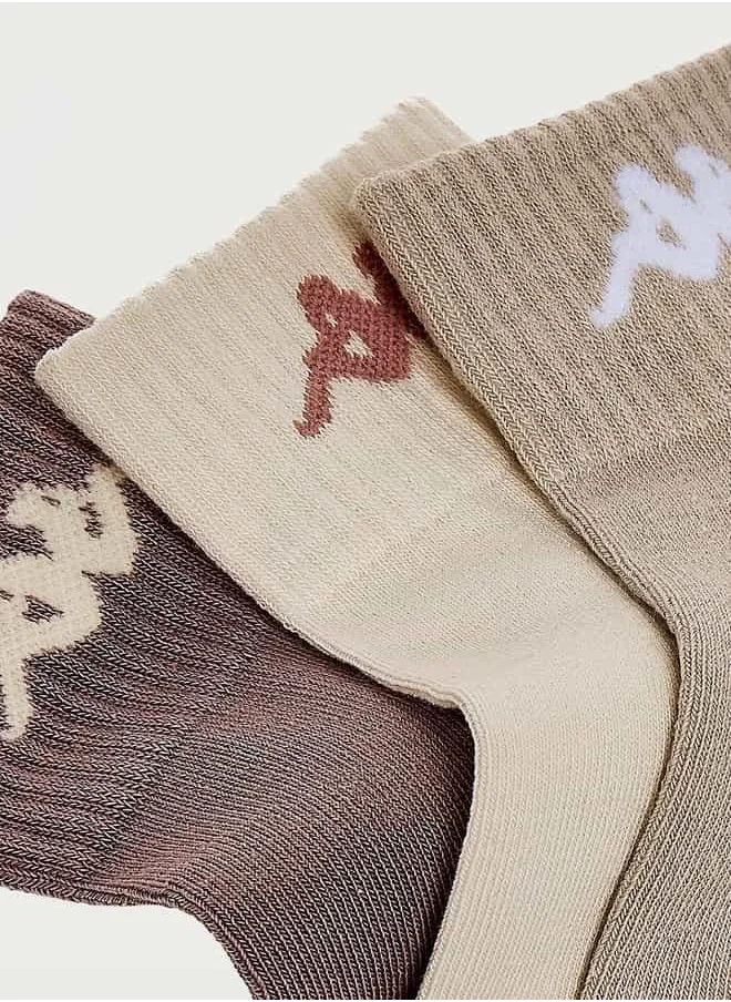 Kappa Set of 3 - Kappa Logo Print Ankle Length Socks