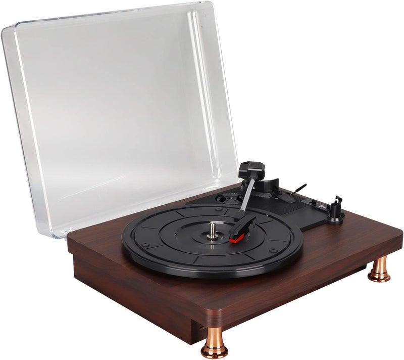 SUNGOOYUE Bluetooth Record Player, Vintage Wireless Turntable with 3 Speed 33 45 78 RPM, Ruby, Dual Magnetic, Built in Speaker, USB MP3 Conversion, for Android Smartphone Tablet Laptop (US Plug) - Image 5
