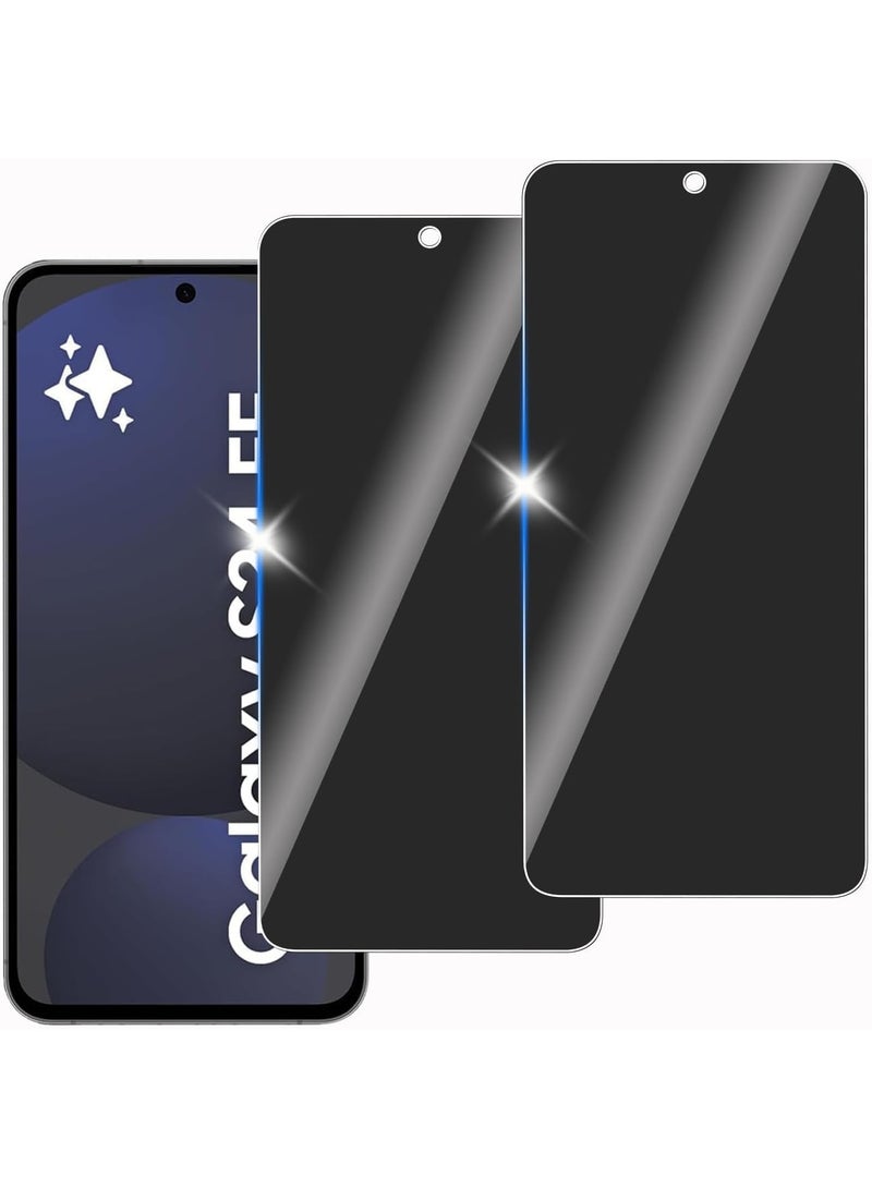 Muzz [2 Pack] Privacy Screen Protector for Samsung Galaxy S24FE, Anti-Spy 9H Tempered Glass, Full Coverage, Scratch Resistant,28 ° Full Screen Anti-peeping (Samsung Galaxy S24FE) - Image 1