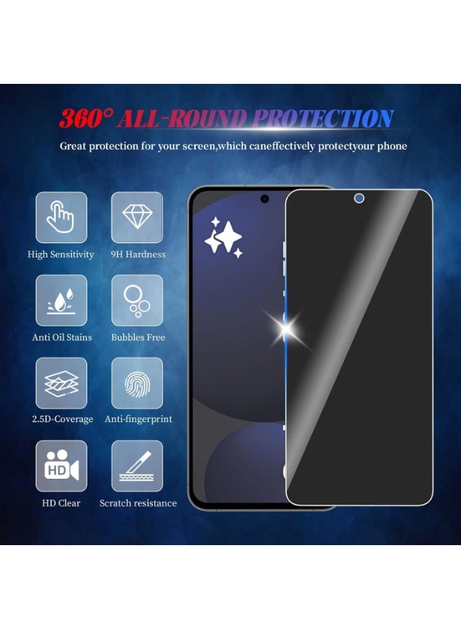 Muzz [2 Pack] Privacy Screen Protector for Samsung Galaxy S24FE, Anti-Spy 9H Tempered Glass, Full Coverage, Scratch Resistant,28 ° Full Screen Anti-peeping (Samsung Galaxy S24FE) - Image 4