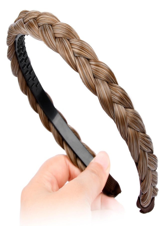 DIGUAN Width 0.6 inches Narrow Synthetic Hair Plaited Headband Braid With Teeth Hair Band Accessories for Women Girl (Caramel Blonde) - Image 3