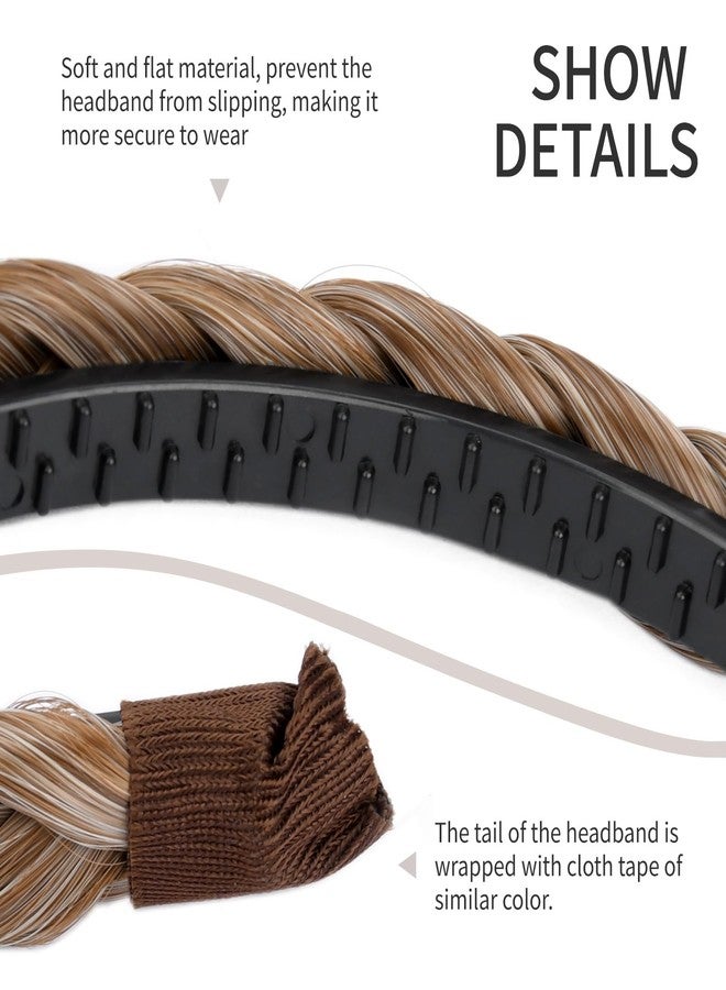 DIGUAN Width 0.6 inches Narrow Synthetic Hair Plaited Headband Braid With Teeth Hair Band Accessories for Women Girl (Caramel Blonde) - Image 4