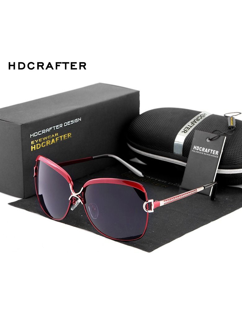 HDCRAFTER Women's Oversized Frame Polarized UV Imitation Sunglasses - Image 1