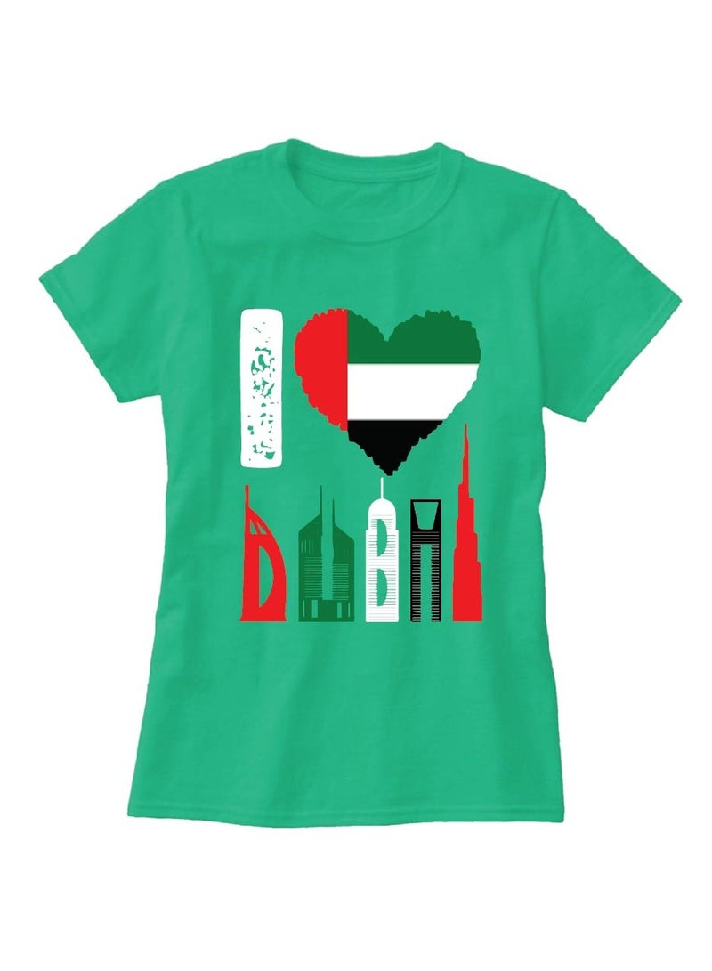 برينت شوب فور مي تي شيرت نسائي مطبوع عليه  - رقبة دائرية وأكمام قصيرة - تي شيرت قطني نسائي - تي شيرت مطبوع - مثالي لتذكار دبي - Image 3