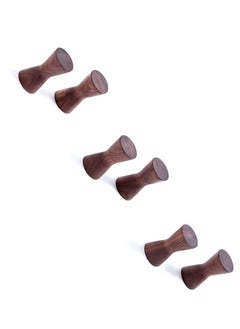 Excefore Nordic Creativity Wall Hooks, 6 Pcs Black Walnut Hook Decorative Hooks, Wall Mounted Modern Hook, Minimalist Hooks for Hanging Hat, Scarf Hooks, for Hanging Jackets,Hats,Scarf,Bag,Towel  - Image 3