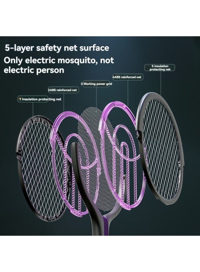 مضرب بعوض كهربائي ذكي جديد لعام ٢٠٢٥، قابل لإعادة الشحن، قابل للطي، مصباح منزلي بالأشعة فوق البنفسجية، جاذب بعوض أوتوماتيكي، قاتل بعوض بمنفذ USB. - Image 3