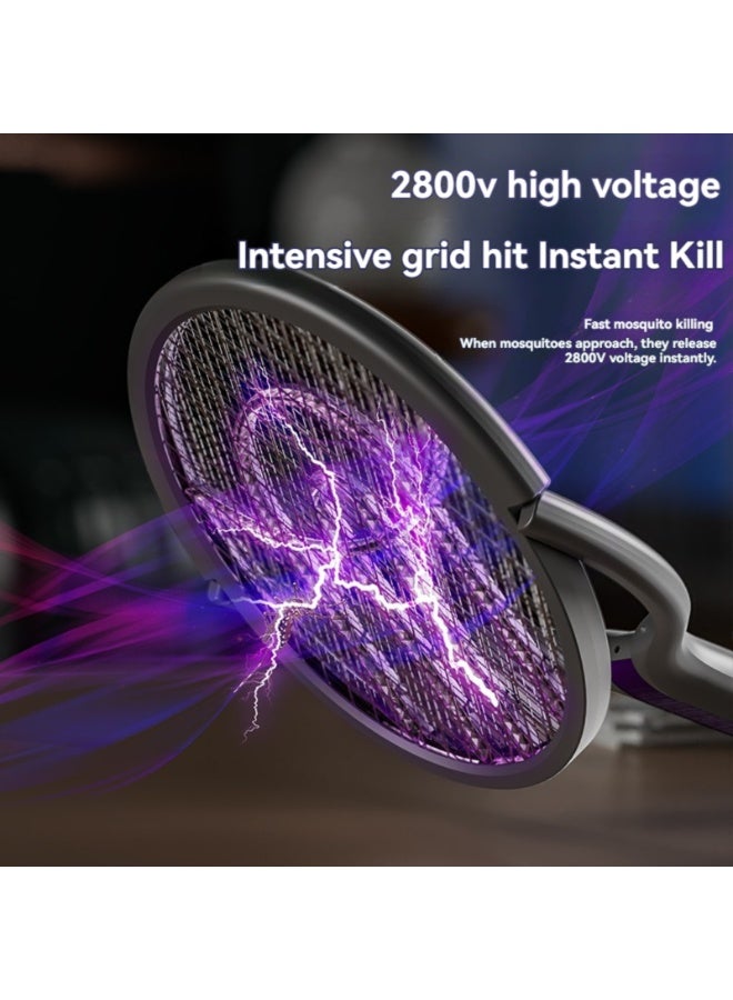مضرب بعوض كهربائي ذكي جديد لعام ٢٠٢٥، قابل لإعادة الشحن، قابل للطي، مصباح منزلي بالأشعة فوق البنفسجية، جاذب بعوض أوتوماتيكي، قاتل بعوض بمنفذ USB. - Image 5