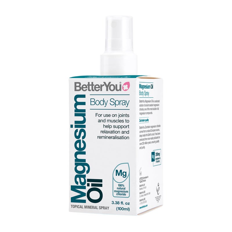 BetterYou Magnesium Oil Body Spray - Pure Magnesium Chloride Muscle and Joint Spray - Relaxing Topical Magnesium Source - for All Ages - 3.38 oz - Image 1