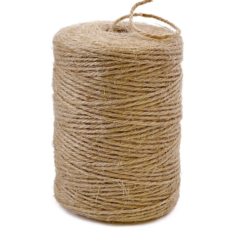 PerkHomy Natural Jute Twine 600 Feet Long Twine String for Crafts Gift Wrapping Packing Gardening Crochet Knitting Macrame Decor Brown 2mm 600feet