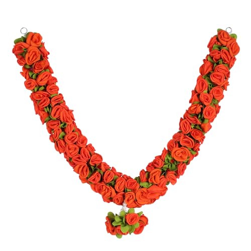 Daedal Crafters Flower Garland for Pooja Mandir Decoration, Hanging Mala for Photo Frame, Decorative Haar Mala for God Idols, Photo Frames of Loved Ones, Ancestors, Pitra & Pooja Room Décor (40 inch) - Image 3