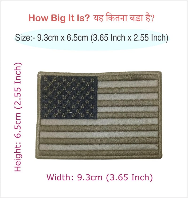 Generic American Flag (US) Applique Embroidered Sew-on Patch ; Size: 9.3cm x 6.5cm for Jackets, Bags, Caps, T-Shirts, Jeans, Outdoor Clothing (1 Piece). (Code: MBX-18) - Image 2