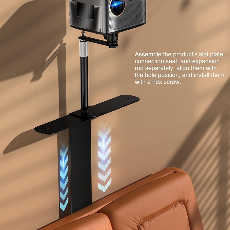 HERCHR Projector Stand, 24 to 40CM / 9.4 to 15.7in Adjustable 360 Degree Rotatable Rack Bedside Sofa Desk Wall Portable Vertical Support for Home Office Outdoor (White) - Image 4
