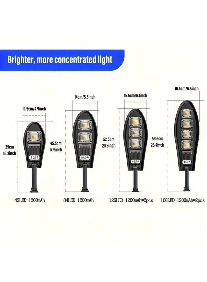 Upgraded 168 LED Solar Street Light Outdoor Garden Wall Lamp Adjustable Angle - Image 3