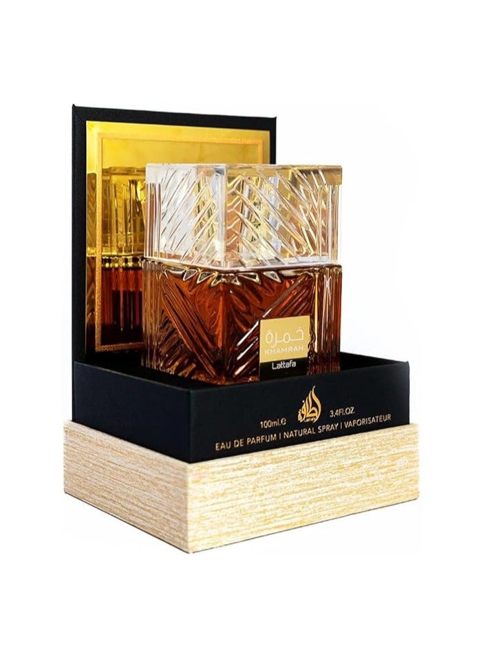 Lattafa Perfumes Khamrah for Unisex Eau de Parfum Spray, 3.4 Ounce - Image 1
