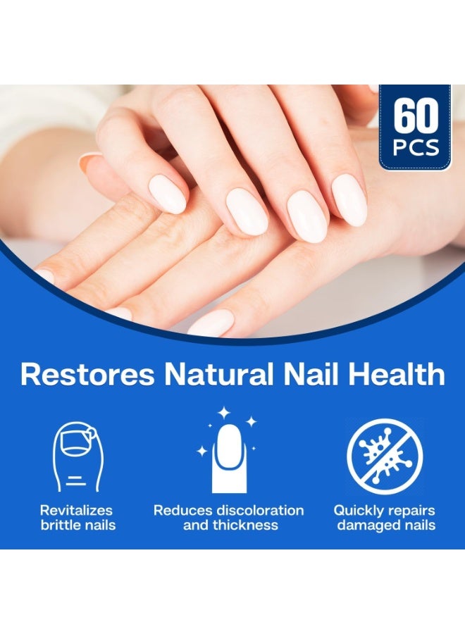 كيلا 60 قطعة من لاصقات الأظافر، للعناية بأظافر القدمين وأظافر اليدين، ملصق لإصلاح الأظافر طوال الليل، لاصقات أظافر القدم الفعالة للرجال والنساء للتعافي والاستعادة - Image 5