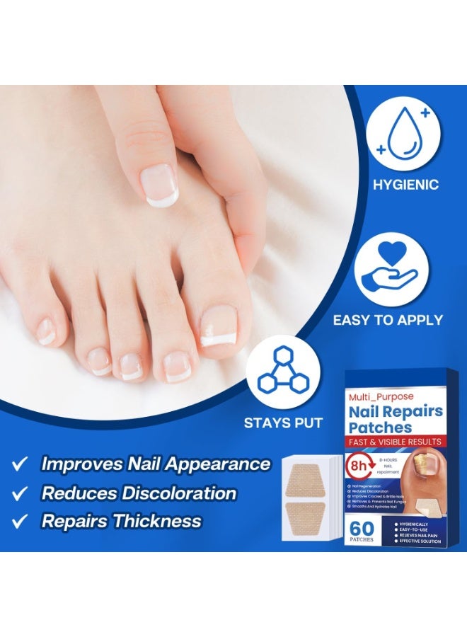 كيلا 60 قطعة من لاصقات الأظافر، للعناية بأظافر القدمين وأظافر اليدين، ملصق لإصلاح الأظافر طوال الليل، لاصقات أظافر القدم الفعالة للرجال والنساء للتعافي والاستعادة - Image 4
