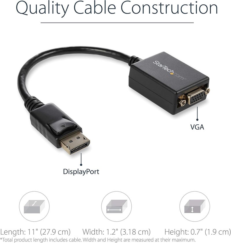 StarTech.com DisplayPort to VGA Adapter - Active DP to VGA Converter with 1080p Video Support - Image 3