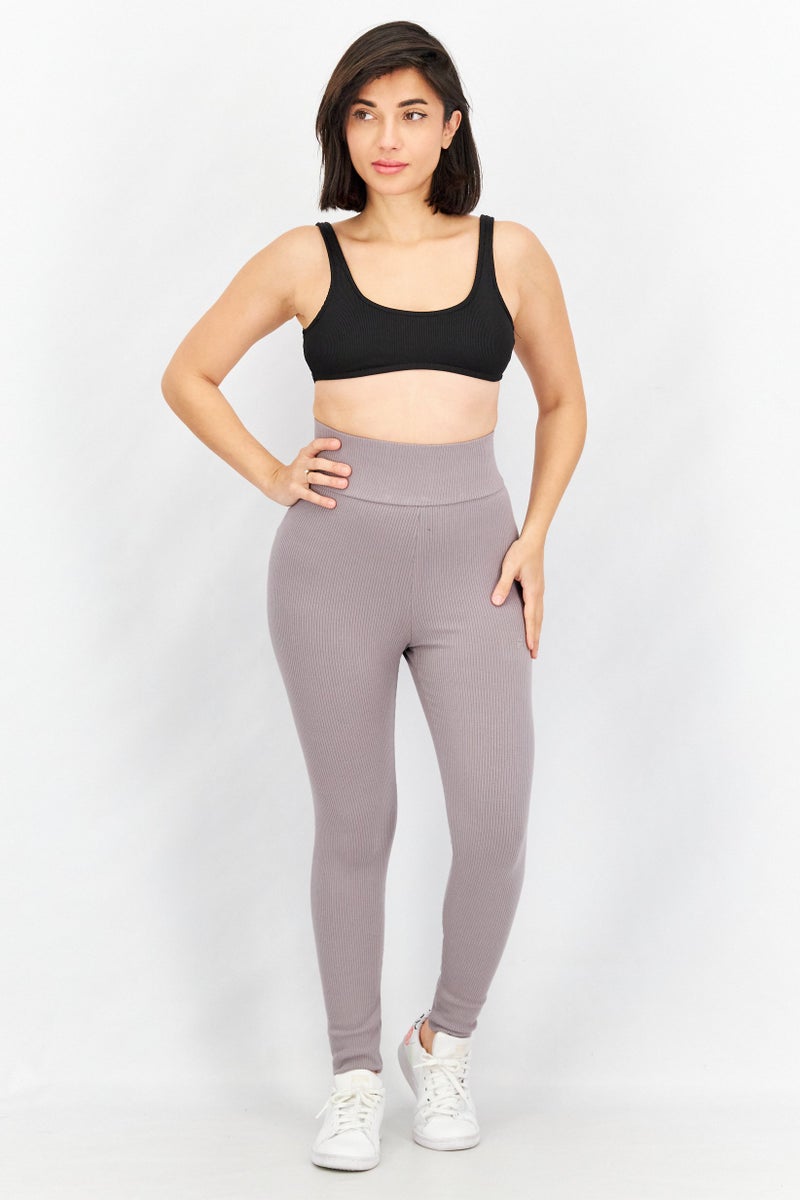 FILA Women Sportswear Fit Full Length Leggings, Grey - Image 4