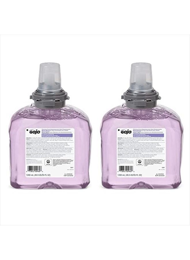 Gojo Premium Foam Handwash with Skin Conditioners, Cranberry Scent, EcoLogo Certified, 1200 mL Foam Hand Soap Refill TFX Touch-Free Dispenser (Pack of 2) – 5361-02 - Image 1