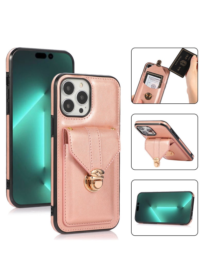 Gerenic Phone Case, Cover for iPhone 15/ 15Plus/ 15Pro/ 15Pro Max, Crossbody Wallet Case with Card Slot Holder, Wrist Strap Shoulder Protective Cover  - Image 2