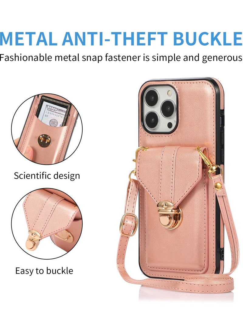 Gerenic Phone Case, Cover for iPhone 15/ 15Plus/ 15Pro/ 15Pro Max, Crossbody Wallet Case with Card Slot Holder, Wrist Strap Shoulder Protective Cover  - Image 4
