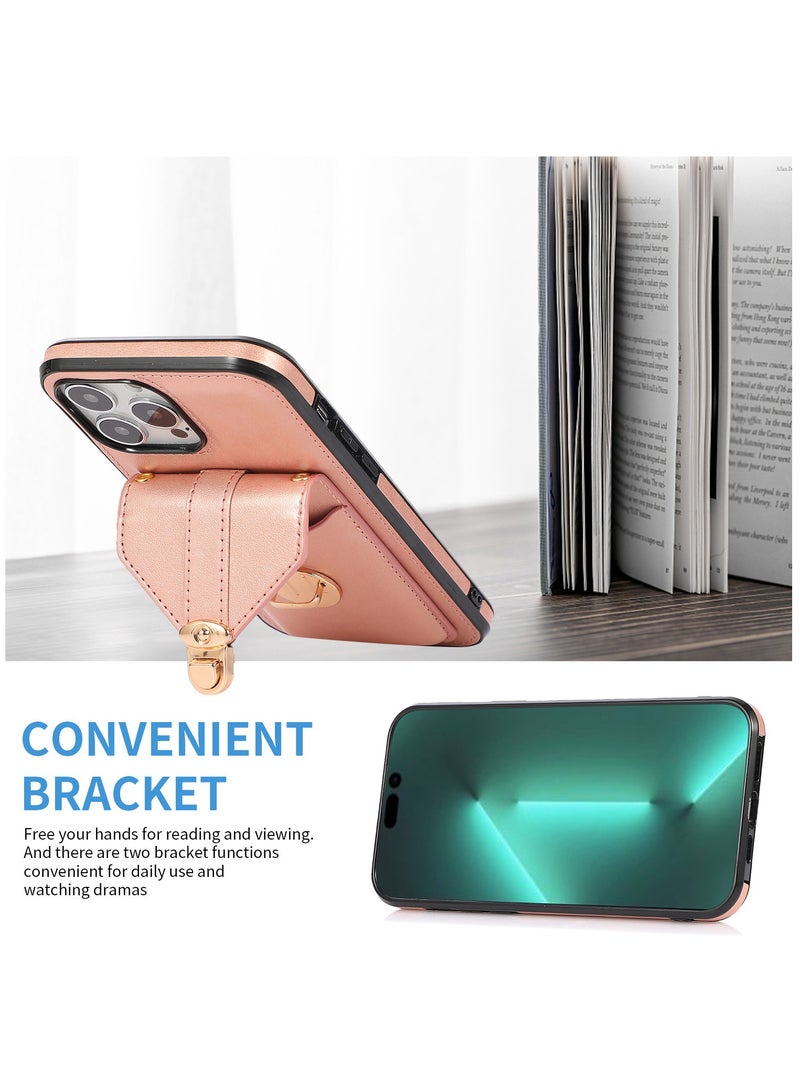 Gerenic Phone Case, Cover for iPhone 15/ 15Plus/ 15Pro/ 15Pro Max, Crossbody Wallet Case with Card Slot Holder, Wrist Strap Shoulder Protective Cover  - Image 3